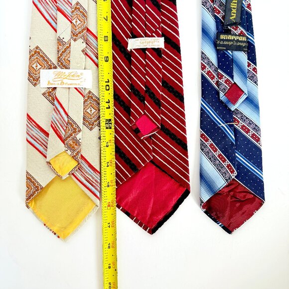 Vintage 1970s Groovy Snapper Snap On Clip On Ties Lot of 3 - Picture 7 of 10